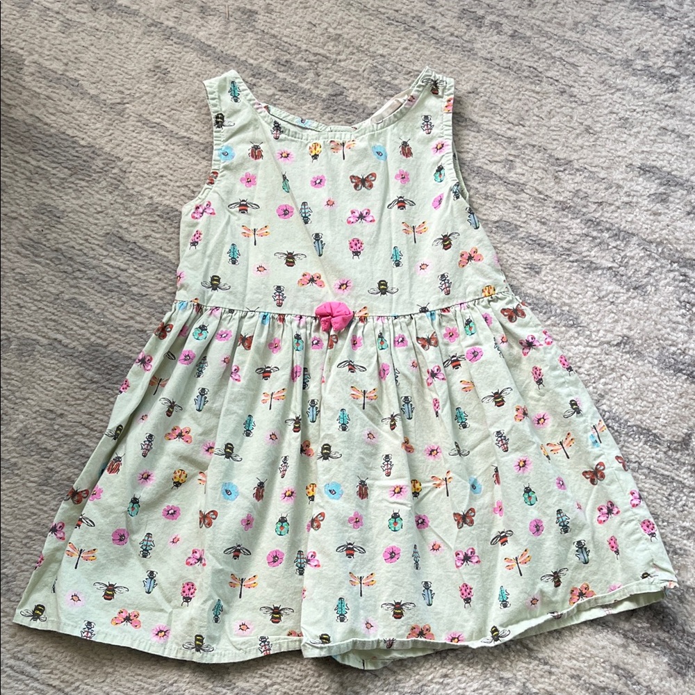 H&M Light Mint Floral & Butterfly Sleeveless Dress